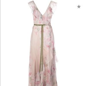 Marchesa Notte pink floral dress